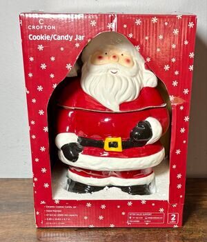 New Crofton Santa Christmas Ceramic Cookie/Candy Jar
